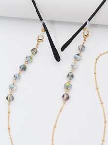 Cadena para gafas con diseño de cuenta - Dorado - Ver 3