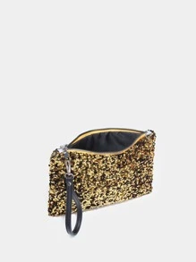 閃片袋閃爍耀眼,華麗典雅,精緻閃片裝飾方形袋子帶手提袋,晚宴包,派對手袋女生,女士,適用於派對,婚禮,舞會,晚宴/宴會,最佳女性禮物,與舞會裙,假日派對服裝,連衣裙等完美搭配 - 金色 - 查看 3