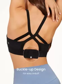 GLOWMODE FeatherFit™ Buckle Up Sports Bra - Black - View 6