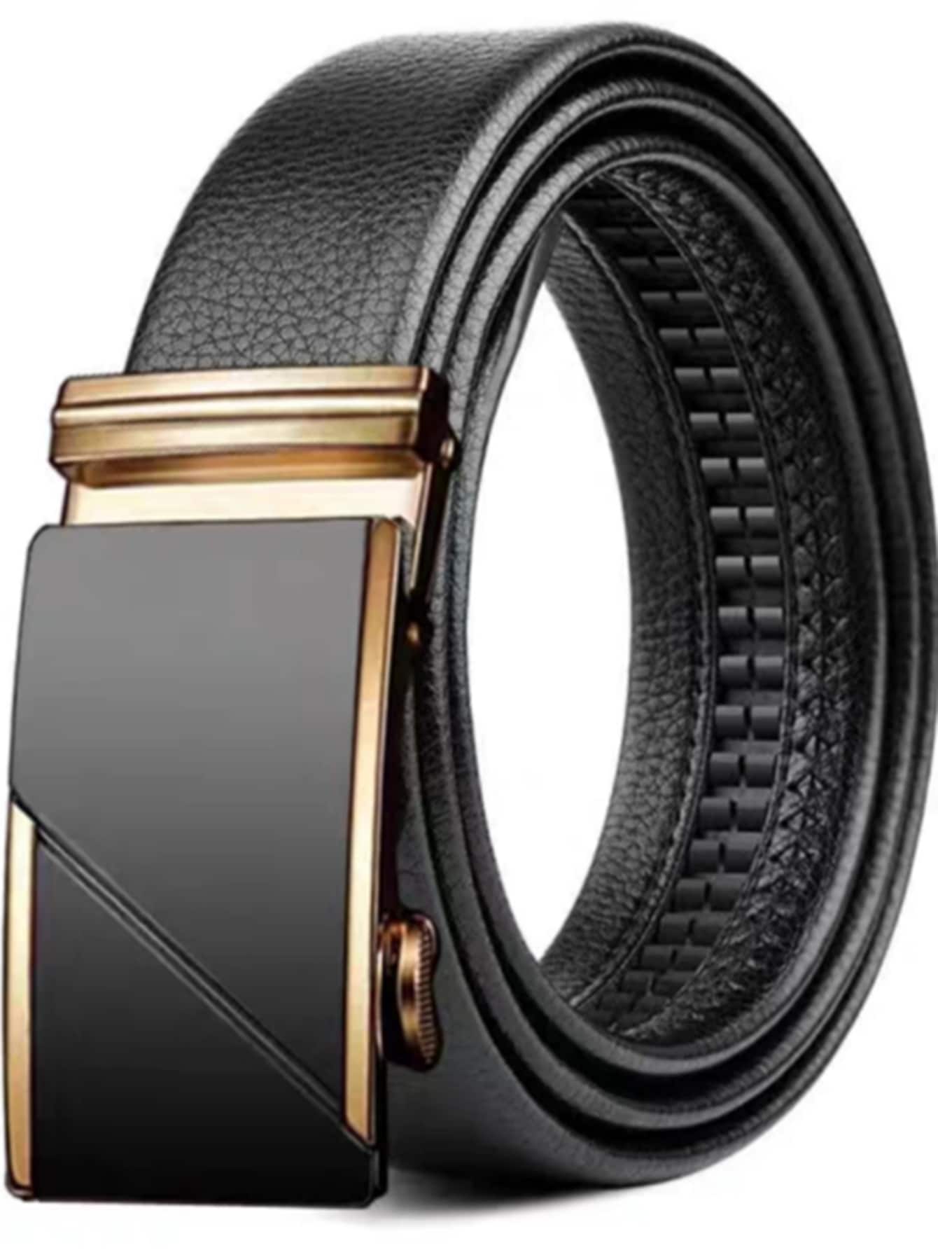 男士自動扣皮帶 - 黑色 - 查看 1