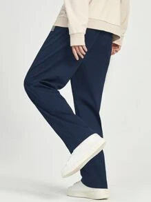 Manfinity Hypemode Lỏng lẻo Nam Chi tiết bản Patch thư Eo dây rút Quần - Màu xanh lam - Xem 2