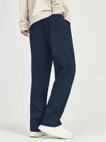 Manfinity Hypemode Lỏng lẻo Nam Chi tiết bản Patch thư Eo dây rút Quần - Màu xanh lam - Xem 4