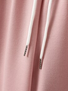 Manfinity Homme Men Crown & Letter Graphic Sweatshirt & Shorts - Baby Pink - View 4