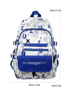 Kids Letter Embroidered Functional Backpack