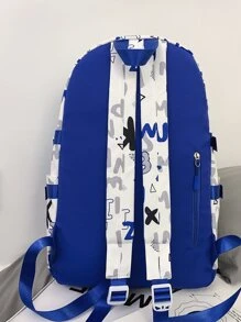 Kids Letter Embroidered Functional Backpack