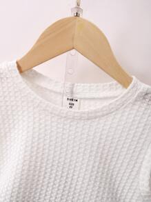 SHEIN Young Boy Tank Top & Letter Graphic Shorts - Black and White - View 5