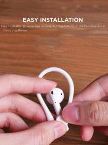 2 piezas Gancho anti-perdida complatible con Airpods - Blanco - Ver 3