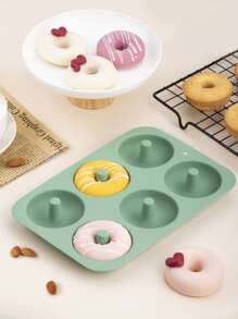 SHEIN Basic living 1pc Silicone Donut Mold, Green Cake Mold For Baking - Green - View 3