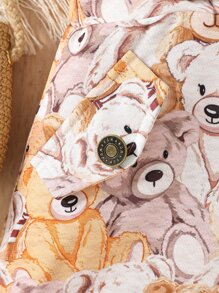 Odzież dwuczęściowa dla małych dziewczynek Zmarszczony Prążkowana Dzianina Haft Oczkowy Kreskówki Śliczny - Wielokolorowe - Zobacz 5