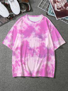 Manfinity EMRG Loose Fit Men's Tie-Dye Letter & Animal Printed T-Shirt - Multicolor - View 2