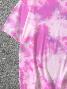 Manfinity EMRG Loose Fit Men's Tie-Dye Letter & Animal Printed T-Shirt - Multicolor - View 3