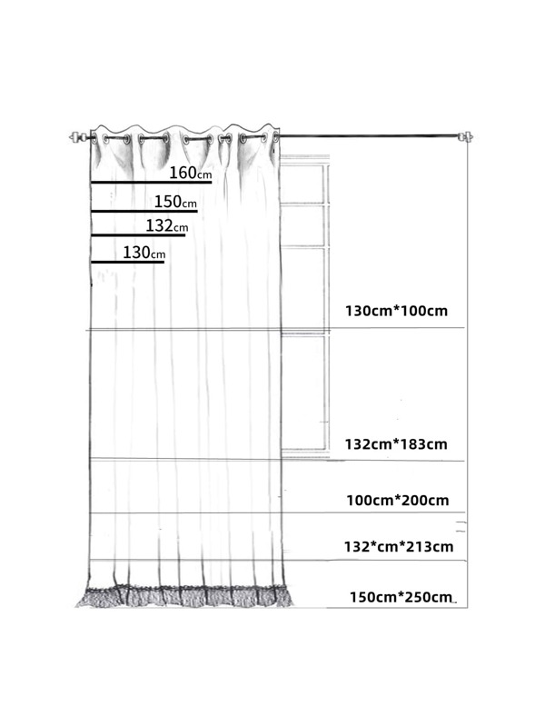 Solid Single Panel Sheer Curtain, Simple Polyester Plain Color Light