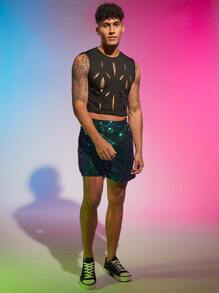 Manfinity RebelGame Men Sequin Shorts - Multicolor - View 4