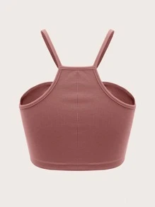 SHEIN ICON 愛心環狀細節吊帶上衣 - 藕粉色 - 查看 2