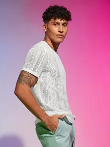 FeverCity Tops Nam màu trơn Giải trí - trắng - Xem 4