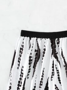 Bottom de bikini de tie dye ribete con encaje - Blanco y Negro - Ver 4