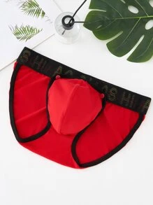 Calzoncillos sexy con cinta con letras para hombre - Rojo - Ver 5