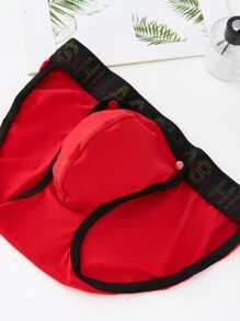 Calzoncillos sexy con cinta con letras para hombre - Rojo - Ver 6