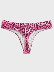 Tanga sexy con estampado de leopardo para hombres - Rosa - Ver 2
