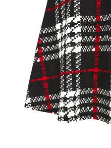 Flirla Plus Plaid Print Pinafore Skirt - Multicolor - View 4