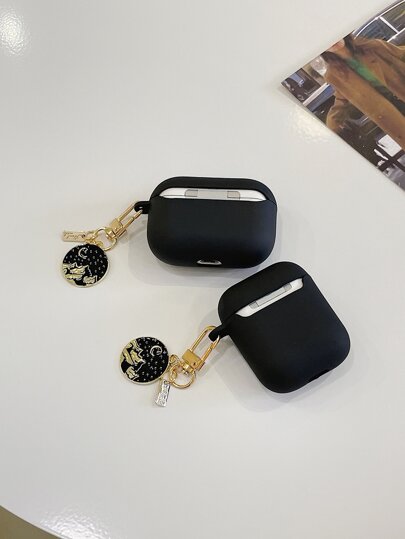 Étui de protection minimaliste en alliage d'aluminium avec design ciel étoilé et lune en TPU compatible avec les écouteurs Apple Compatible avec Airpods1/2 AirPods Pro