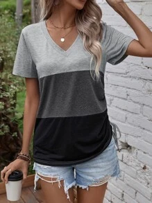 SHEIN LUNE Áo thun nữ Xù Khối Màu Giải trí - Nhiều màu - Xem 2