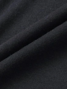 SHEIN Girls Two Tone Letter Graphic Two Tone Tank Top & Joggers - Black and White - View 4