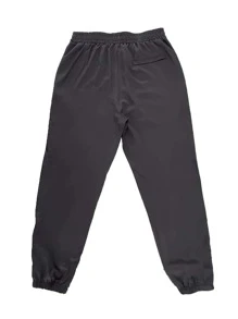 Men Slant Pocket Drawstring Waist Sports Trousers - Black - View 2