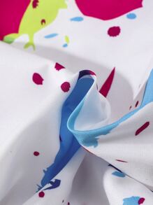 Chicas Camisa impresión de goteo de pintura - Blanco - Ver 3