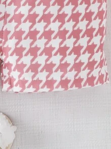 Baby Puff Sleeve Tee & Houndstooth Print Shorts - Multicolor - View 7