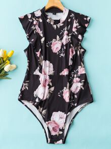 Calvaya Body con estampado floral ribete con fruncido