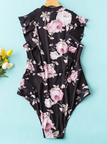 Calvaya Body con estampado floral ribete con fruncido