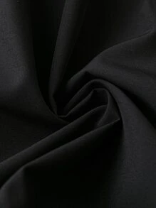 SHEIN Holidaya Plus Contrast Tape Smock Dress - Black - View 3