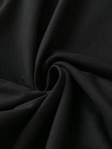 SHEIN LUNE Body con encaje en contraste de cuello con abertura de ojo en contraste - Negro - Ver 3