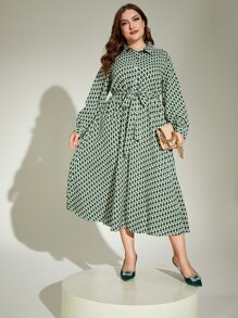 Modelyn Vestido camisero con estampado con cinturón - Multicolor - Ver 5