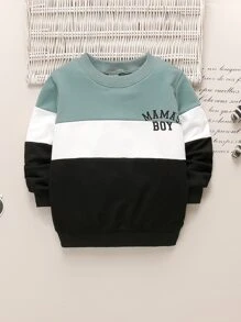 Toddler Boys Letter Graphic Colourblock Sweatshirt - Multicolor - View 1