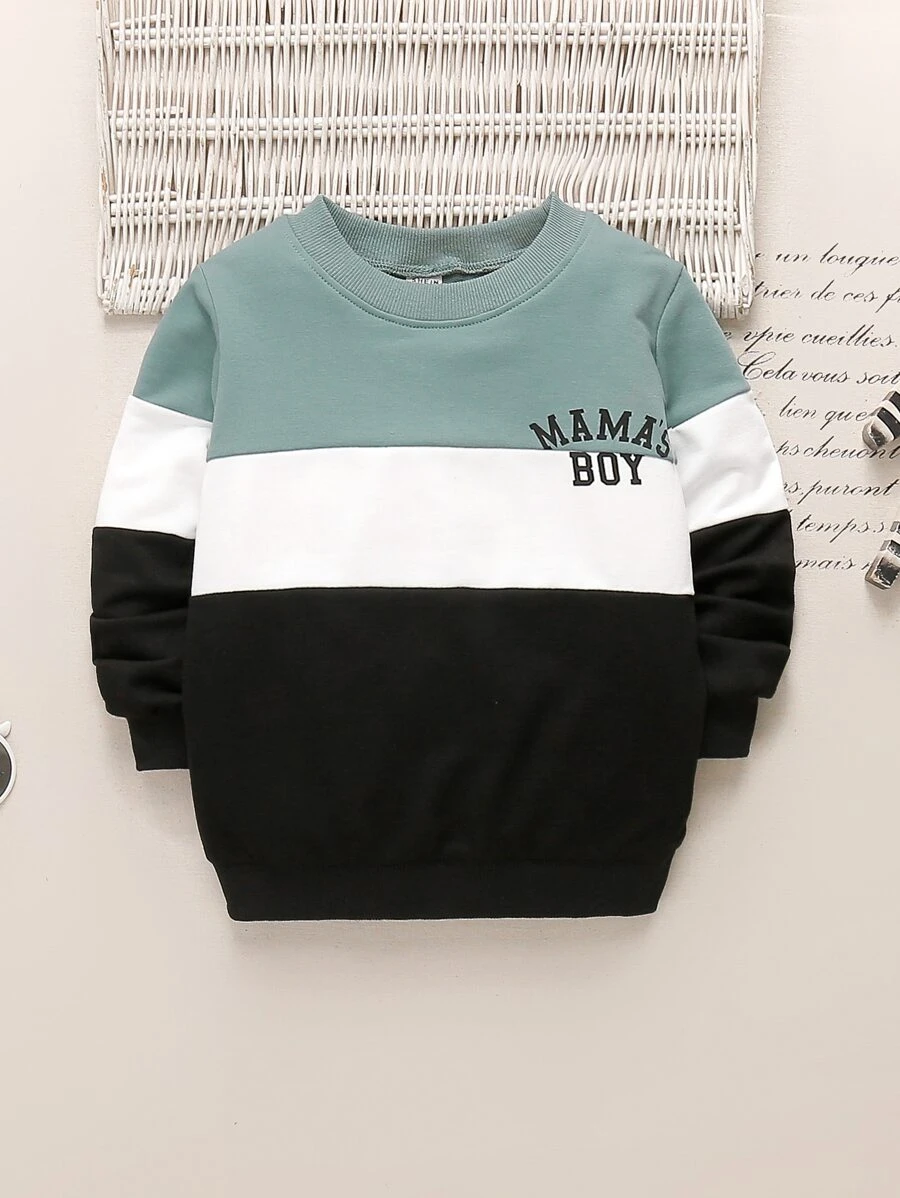 Toddler Boys Letter Graphic Colourblock Sweatshirt - Multicolor - View 1