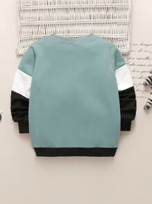 Toddler Boys Letter Graphic Colourblock Sweatshirt - Multicolor - View 2