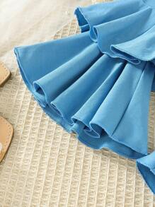 Toddler Girls Ribbed Knit Cami Top & Layer Hem Flare Leg Trousers - Multicolor - View 6