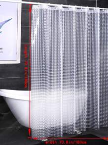 Clear Waterproof Shower Curtain - Clear - View 2