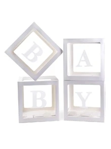 4pcs Clear Balloon Storage Box - White - View 2