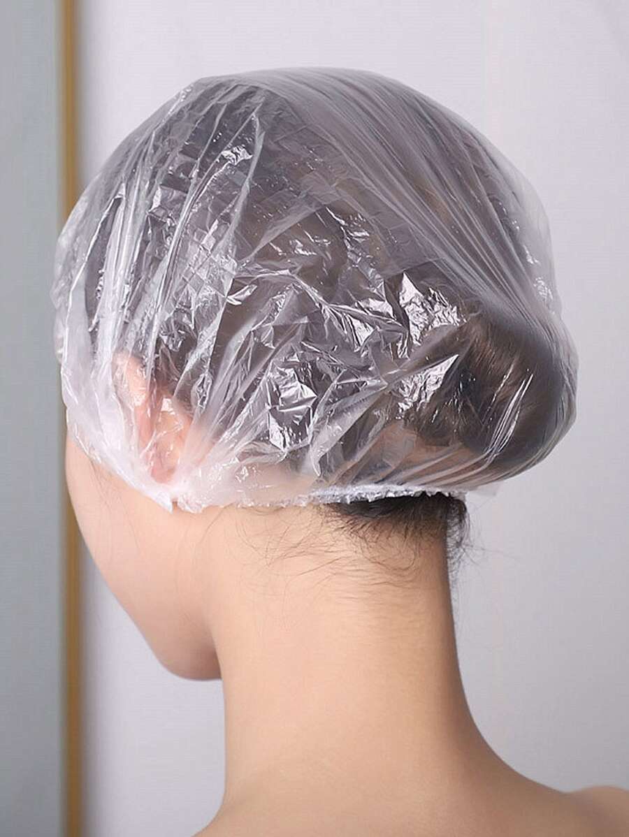 100入組透明一次性防水浴帽 - 無色 - 查看 1