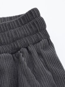 Manfinity Men Drawstring Waist Flap Pocket Side Trousers - Grey - View 3