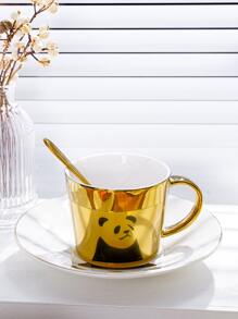 1入組熊貓圖案馬克和1入組盤子 - 彩色 - 查看 1