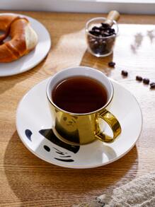 1入組熊貓圖案馬克和1入組盤子 - 彩色 - 查看 2