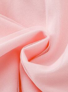 Young Girls Contrast Mesh Hem Appliques Bow Front Party Dress - Pink - View 5