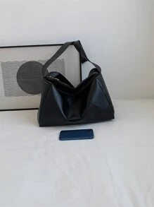 Minimalist Hobo Bag - Black - View 3