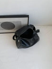 Minimalist Hobo Bag - Black - View 5