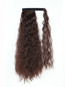 Long Curly Ponytail Synthetic Hair Extension - Coffee Brown - View 1