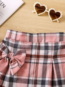 SHEIN Young Girl Pink Gingham Casual Simple College Style Versatile Skirt For Summer,Holiday,Summer,Travel